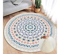 Morbuy Bohemian Mandala Rug Round Large Fluffy Soft Shaggy Carpet for Living Room Kids Bedroom Decor, Machine Washable Plush Carpet Circle Absorbent Anti Slip Floor Mat (Colorful,60cm)