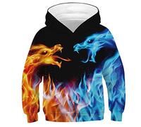 Morbuy Boys Girls 3D Fantasy Print Unisex Hoodies, Winter Autumn Kids Casual Long Sleeve Keep Warm Tracksuits Tops with Pocket Pullover Hoodie Jacket 6-14 Year (L (145-150cm),Couple)