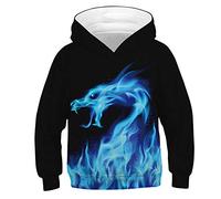 Morbuy Boys Girls 3D Fantasy Print Unisex Hoodies, Winter Autumn Kids Casual Long Sleeve Keep Warm Tracksuits Tops with Pocket Pullover Hoodie Jacket 6-14 Year (L (145-150cm),Dragon)
