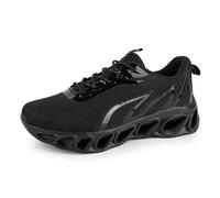Morbuy Breathable Mesh Sneakers for Men, Lightweight Trainer Shoes Running Non-Slip Walking Shoes Comfortable Gym Casual Sports Shoes for Outdoor Fitness Jogging 36-48 Black