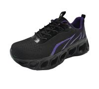 Morbuy Breathable Mesh Sneakers for Men, Lightweight Trainer Shoes Running Non-Slip Walking Shoes Comfortable Gym Casual Sports Shoes for Outdoor Fitness Jogging 36-48 Black Purple
