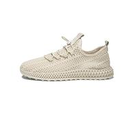 Morbuy Breathable Mesh Sneakers for Men, Lightweight Trainer Shoes Running Walking Shoes Comfortable Gym Non-Slip Sports Shoes for Fitness Jogging Casual Outdoor Beige