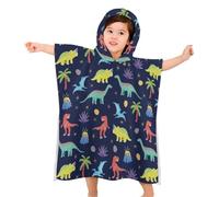 Morbuy Changing Robe kids, Soft Absorbent 3d Dinosaur Printed Oversized Hooded Towel Poncho for Beach Pool Bath Quick Dry Lightweight Swimming Towel for Girls Boys (Tyrannosaurus,60x60cm)