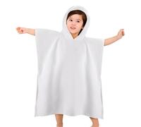 Morbuy Changing Robe kids, Soft Absorbent Solid Color Print Oversized Hooded Towel Poncho for Beach Pool Bath Quick Dry Lightweight Swimming Towel for Girls Boys (White,60x60cm)