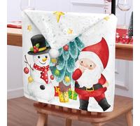 Morbuy Christmas Chair Covers, 2025 Santa Hat Dining Chairs Set of 2/4/6/8 Washable Xmas Seat Covers, Short Plush Set Protector for Festive Party Decorations (White 4,Set of 2)