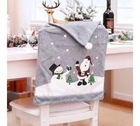 Morbuy Christmas Chair Covers 8pcs Grey 60x50cm, Xmas Santa Claus Hat Dining Chair Back Covers | Festive Party Christmas Seat Table Kitchen Decoration