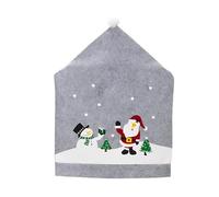 Morbuy Christmas Dining Chair Covers 3D Santa Hat Dining Chairs Set of 2/4/6/8, 60x50cm Xmas Seat Covers For Dining Chairs,Festive Party Christmas Decorations Dining Chair Slipcovers(Set of 4, Grey)