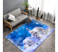 Morbuy Christmas Printing Rugs Modern Carpets Living Room Rug, Extra Large Size Soft Short Medium Pile Rugs Anti Slip Washable Floor Mats for Bedroom Kids Room Decor (Shiny pearl,80x120cm)