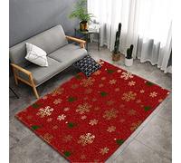 Morbuy Christmas Printing Rugs Modern Carpets Living Room Rug, Extra Large Size Soft Short Medium Pile Rugs Anti Slip Washable Floor Mats for Bedroom Kids Room Decor (Snowflake,80x120cm)