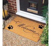Morbuy Coconut Coir Door Mat, Coconut Matting Door Mat Polyester Non-Slip Indoor Outdoor Rug Washable Entrance Mat for Patio Coir Doormat for Hallway, Entryway, Kitchen (Dog's paw,50x80cm)