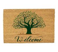 Morbuy Coconut Coir Door Mat, Coconut Matting Door Mat Polyester Non-Slip Indoor Outdoor Rug Washable Entrance Mat for Patio Coir Doormat for Hallway, Kitchen, Entryway (Green tree,60x90cm)