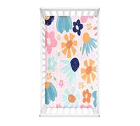 Morbuy Cot Bed Sheets, Bedside Cribs Fitted Sheets Newborn Pram Sheets Fitted, Crushed Flower Print Microfiber Cot Bed Mattress Protector, Bassinet Sheets, Easy Care (85x51cm,Pink)