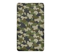 Morbuy Cot Bed Sheets, Bedside Cribs Fitted Sheets Newborn Pram Sheets Fitted, Easy Care Camouflage Print Microfiber Cot Bed Mattress Protector Bassinet Sheets (Green,90x55cm)