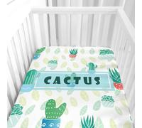 Morbuy Cot Bed Sheets, Crib Sheets for Boy and Girl, 3D Cactus Design Baby Bed Fitted Sheets Soft Breathable Crib Sheets for Baby, Cosy Durable and Easy Care Cot Sheets (F,90x40cm)