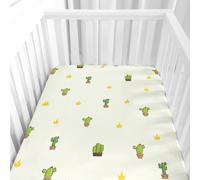 Morbuy Cot Bed Sheets, Crib Sheets for Boy and Girl, 3D Cactus Design Baby Bed Fitted Sheets Soft Breathable Crib Sheets for Baby, Cosy Durable and Easy Care Cot Sheets (C,160x80cm)