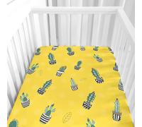 Morbuy Cot Bed Sheets, Crib Sheets for Boy and Girl, 3D Cactus Design Baby Bed Fitted Sheets Soft Breathable Crib Sheets for Baby, Cosy Durable and Easy Care Cot Sheets (I,120x60cm)
