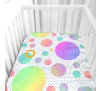 Morbuy Cot Bed Sheets, Crib Sheets for Boy and Girl, 3D Polka Dot Baby Bed Fitted Sheets Soft Breathable Crib Sheets for Baby, Cosy Durable and Easy Care Cot Sheets (Gradient Colours,120x60cm)
