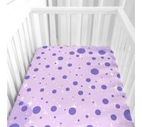 Morbuy Cot Bed Sheets, Crib Sheets for Boy and Girl, 3D Polka Dot Baby Bed Fitted Sheets Soft Breathable Crib Sheets for Baby, Cosy Durable and Easy Care Cot Sheets (Purple2,120x60cm)