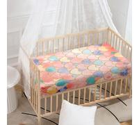 Morbuy Cot Bed Sheets, Crib Sheets for Boy and Girl, Baby Bed Fitted Sheets Soft Breathable Crib Sheets for Baby, Cosy Durable and Easy Care 3D Fish Scales Cot Sheets (Light Orange,140x70cm)