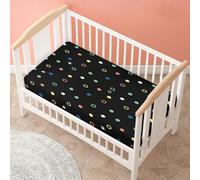 Morbuy Cot Bed Sheets, Crib Sheets for Boy and Girl, Baby Bed Fitted Sheets Soft Breathable Polyester Crib Sheets for Baby, Cot Sheets - Cosy Durable and Easy Care (160x80cm,Polka Dots Black)