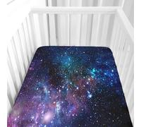 Morbuy Cot Bed Sheets, Crib Sheets for Boy and Girl, Starry Night Sky Baby Bed Fitted Sheets Soft Breathable Crib Sheets for Baby, Cosy Durable and Easy Care Cot Sheets (Solar System,85x51cm)