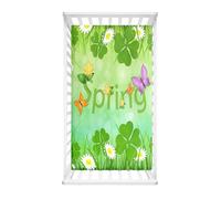 Morbuy Cot Bed Sheets, Green Grass Print Bedside Cribs Fitted Sheets Newborn Pram Sheets Fitted,Microfiber Cot Bed Mattress Protector, Bassinet Sheets, Easy Care (Spring,160x80cm)