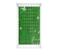 Morbuy Cot Bed Sheets, Green Grass Print Bedside Cribs Fitted Sheets Newborn Pram Sheets Fitted,Microfiber Cot Bed Mattress Protector, Bassinet Sheets, Easy Care (Dark Green,75x30cm)