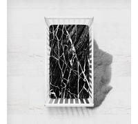 Morbuy Cot Bed Sheets, Marble Print Bedside Cribs Fitted Sheets Newborn Pram Sheets Fitted,Microfiber Cot Bed Mattress Protector, Bassinet Sheets, Easy Care (Black,140x70cm)