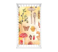 Morbuy Cot Bed Sheets, Mushroom Print Bedside Cribs Fitted Sheets Newborn Pram Sheets Fitted,Microfiber Cot Bed Mattress Protector, Bassinet Sheets, Easy Care (Gradient,90x55cm)