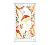 Morbuy Cot Bed Sheets, Mushroom Print Bedside Cribs Fitted Sheets Newborn Pram Sheets Fitted,Microfiber Cot Bed Mattress Protector, Bassinet Sheets, Easy Care (Orange,95x65cm)