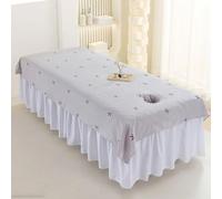 Morbuy Country Style Massage Bed Cover with Face Hole, Soft Beauty Bed Cover Sheet, Washable Soft Absorbent, Suitable for SPA Massage Table Lashbed, Salons SPA Therapists (Bow,120x200cm)