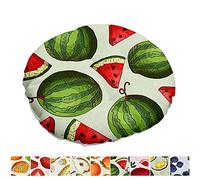 Morbuy Creative Cushion Chair Pad, Tropical Fruit Pattern Quilted Round Linen Seat Pad, Comfortable Dining Chairs Cushions for Floor Tatami Indoor Garden Home Décor (Watermelon,40x40cm)
