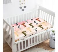 Morbuy Crib Sheets, 3D Animal Print Cot Bed Sheets, Soft Breathable Microfiber Moses Basket Sheets, Cot Sheets for Boy and Girl, Durable Easy Care Crib Sheets (Pink Dachshund,120x60cm)