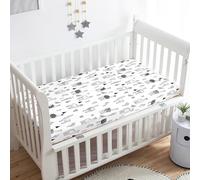 Morbuy Crib Sheets, 3D Animal Print Cot Bed Sheets, Soft Breathable Microfiber Moses Basket Sheets, Cot Sheets for Boy and Girl, Durable Easy Care Crib Sheets (White Alpaca,140x70cm)