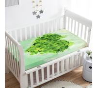 Morbuy Crib Sheets, 3D Clover Print Cot Bed Sheets, Soft Breathable Microfiber Moses Basket Sheets, Cot Sheets for Boy and Girl, Durable Easy Care Crib Sheets (Love,95x65cm)