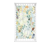 Morbuy Crib Sheets, 3D Floral Pattern Cot Bed Sheets, Soft Breathable Microfiber Moses Basket Sheets, Cot Sheets for Boy and Girl, Durable Easy Care Crib Sheets (Green,95x65cm)