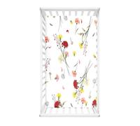 Morbuy Crib Sheets, 3D Floral Pattern Cot Bed Sheets, Soft Breathable Microfiber Moses Basket Sheets, Cot Sheets for Boy and Girl, Durable Easy Care Crib Sheets (Safflower,95x65cm)