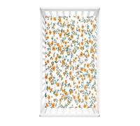 Morbuy Crib Sheets, 3D Floral Pattern Cot Bed Sheets, Soft Breathable Microfiber Moses Basket Sheets, Cot Sheets for Boy and Girl, Durable Easy Care Crib Sheets (Orange Blossom,95x65cm)