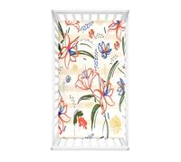 Morbuy Crib Sheets, 3D Floral Pattern Cot Bed Sheets, Soft Breathable Microfiber Moses Basket Sheets, Cot Sheets for Boy and Girl, Durable Easy Care Crib Sheets (Stripe,95x65cm)