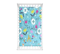 Morbuy Crib Sheets, 3D Floral Print Cot Bed Sheets, Soft Breathable Microfiber Moses Basket Sheets, Cot Sheets for Boy and Girl, Durable Easy Care Crib Sheets (Blue,95x65cm)