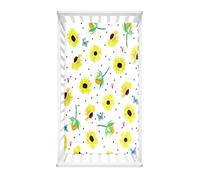 Morbuy Crib Sheets, 3D Floral Print Cot Bed Sheets, Soft Breathable Microfiber Moses Basket Sheets, Cot Sheets for Boy and Girl, Durable Easy Care Crib Sheets (Chrysanthemum,95x65cm)