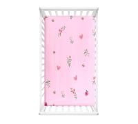 Morbuy Crib Sheets, 3D Floral Print Cot Bed Sheets, Soft Breathable Microfiber Moses Basket Sheets, Cot Sheets for Boy and Girl, Durable Easy Care Crib Sheets (Pink,95x65cm)