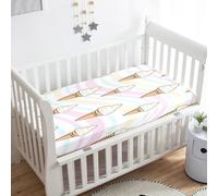 Morbuy Crib Sheets, 3D Ice Cream Print Cot Bed Sheets, Soft Breathable Microfiber Moses Basket Sheets, Cot Sheets for Boy and Girl, Durable Easy Care Crib Sheets (White,140x70cm)