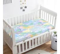 Morbuy Crib Sheets, 3D Palm Leaves Print Cot Bed Sheets, Soft Breathable Microfiber Moses Basket Sheets, Cot Sheets for Boy and Girl, Durable Easy Care Crib Sheets (Light Blue,75x30cm)