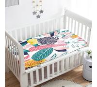 Morbuy Crib Sheets, 3D Plant Cot Bed Sheets, Soft Breathable Microfiber Moses Basket Sheets, Cot Sheets for Boy and Girl, Durable Easy Care Crib Sheets (A,80x40cm)