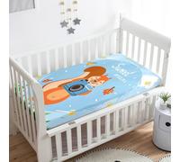Morbuy Crib Sheets, 3D Squirrel Print Cot Bed Sheets, Soft Breathable Microfiber Moses Basket Sheets, Cot Sheets for Boy and Girl, Durable Easy Care Crib Sheets (Blue,90x55cm)