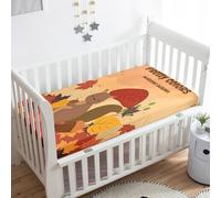 Morbuy Crib Sheets, 3D Squirrel Print Cot Bed Sheets, Soft Breathable Microfiber Moses Basket Sheets, Cot Sheets for Boy and Girl, Durable Easy Care Crib Sheets (Maple Leaf,160x80cm)