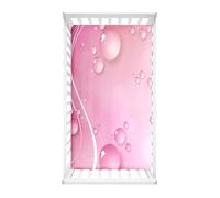 Morbuy Crib Sheets, 3D Water Droplets Print Cot Bed Sheets, Soft Breathable Microfiber Moses Basket Sheets, Cot Sheets for Boy and Girl, Durable Easy Care Crib Sheets (Pink,140x70cm)
