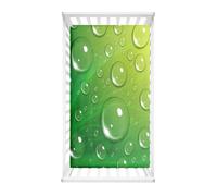 Morbuy Crib Sheets, 3D Water Droplets Print Cot Bed Sheets, Soft Breathable Microfiber Moses Basket Sheets, Cot Sheets for Boy and Girl, Durable Easy Care Crib Sheets (Green,140x70cm)