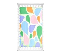 Morbuy Crib Sheets, 3D Water Droplets Print Cot Bed Sheets, Soft Breathable Microfiber Moses Basket Sheets, Cot Sheets for Boy and Girl, Durable Easy Care Crib Sheets (Colorful,85x51cm)